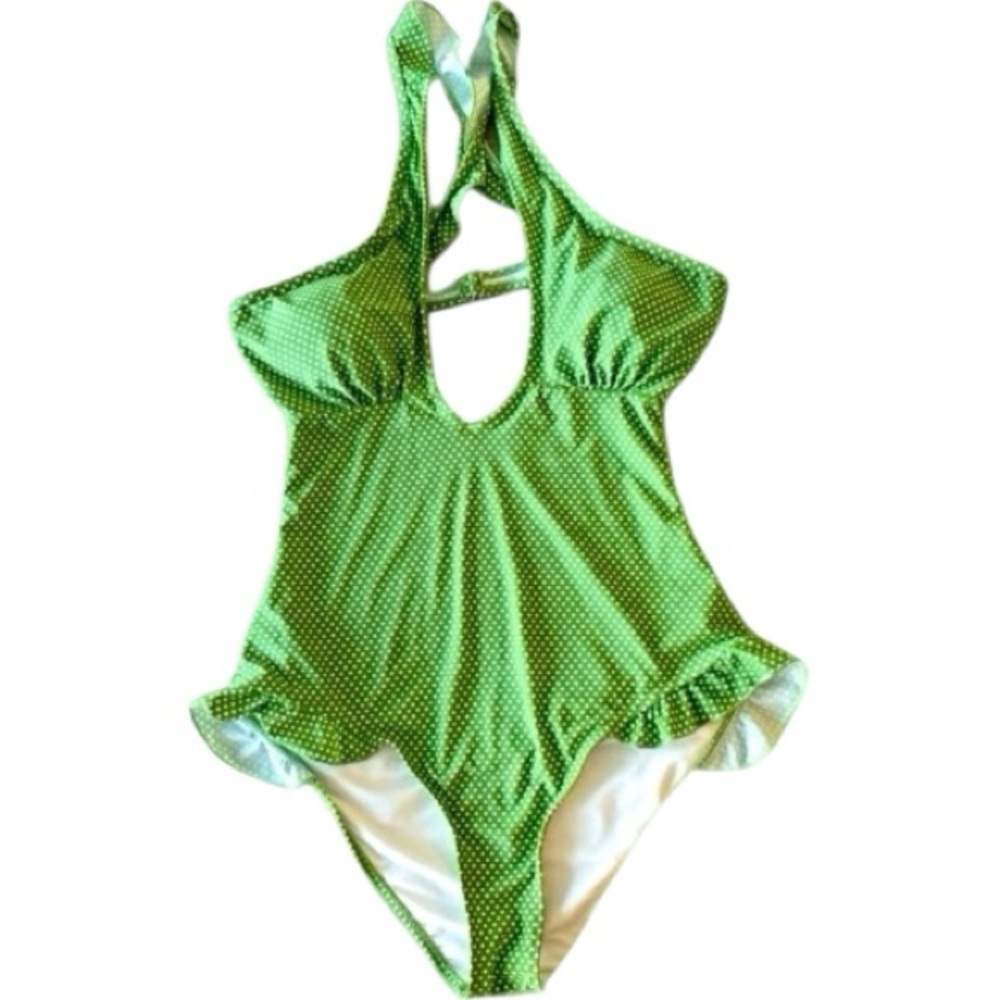 CUPSHE swimsuit, One Piece, Sz S, Polka Dot, Geo, Ruffles, Coquette, Patel